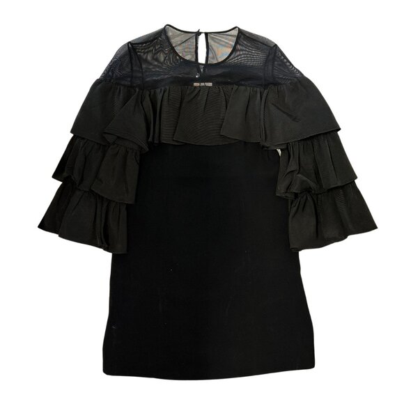 Cinq a Sept Valentina Ruffle Sleeve Mesh Shoulder Mini Dress - Picture 1 of 3